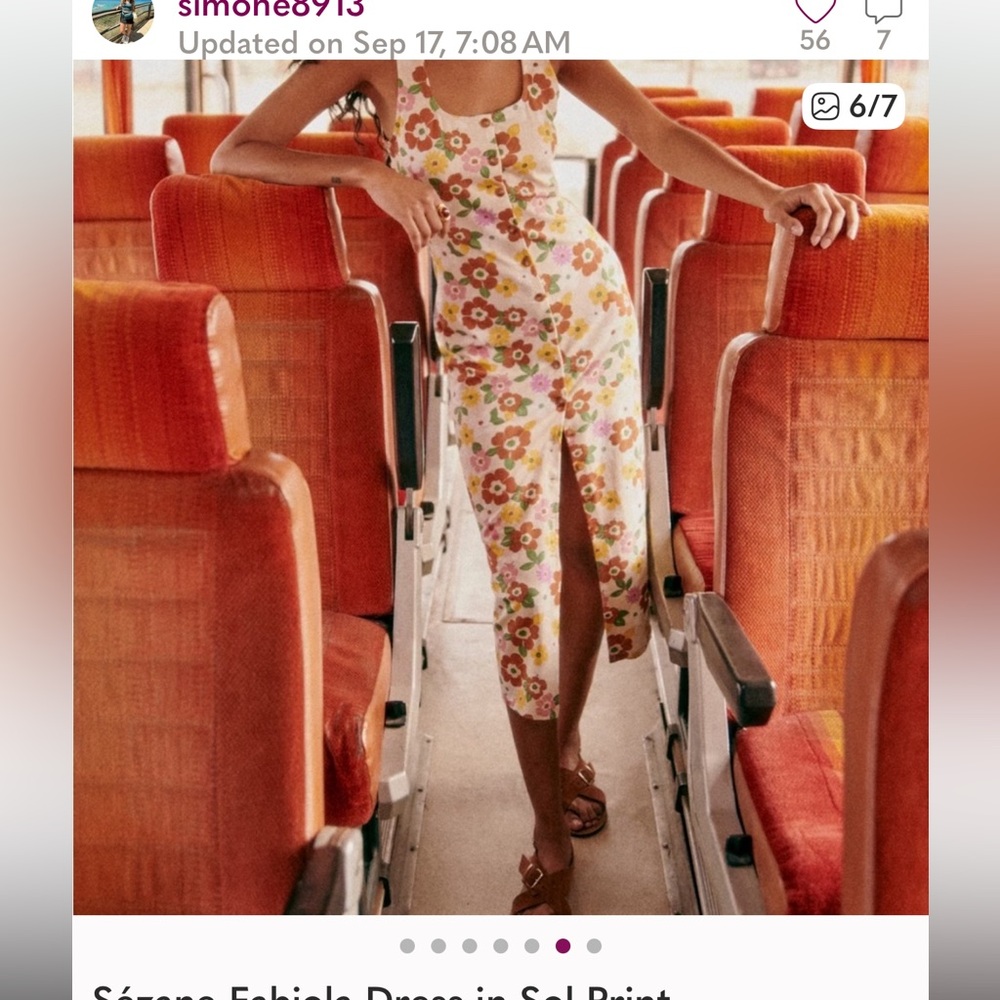 Sézane Floral dress size medium. Material has a bit of stretch. Never worn.